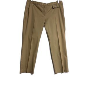 MICHAEL Michael Kors Women's Khaki Tan Chino Pants Stretch Cotton Flat Front 16